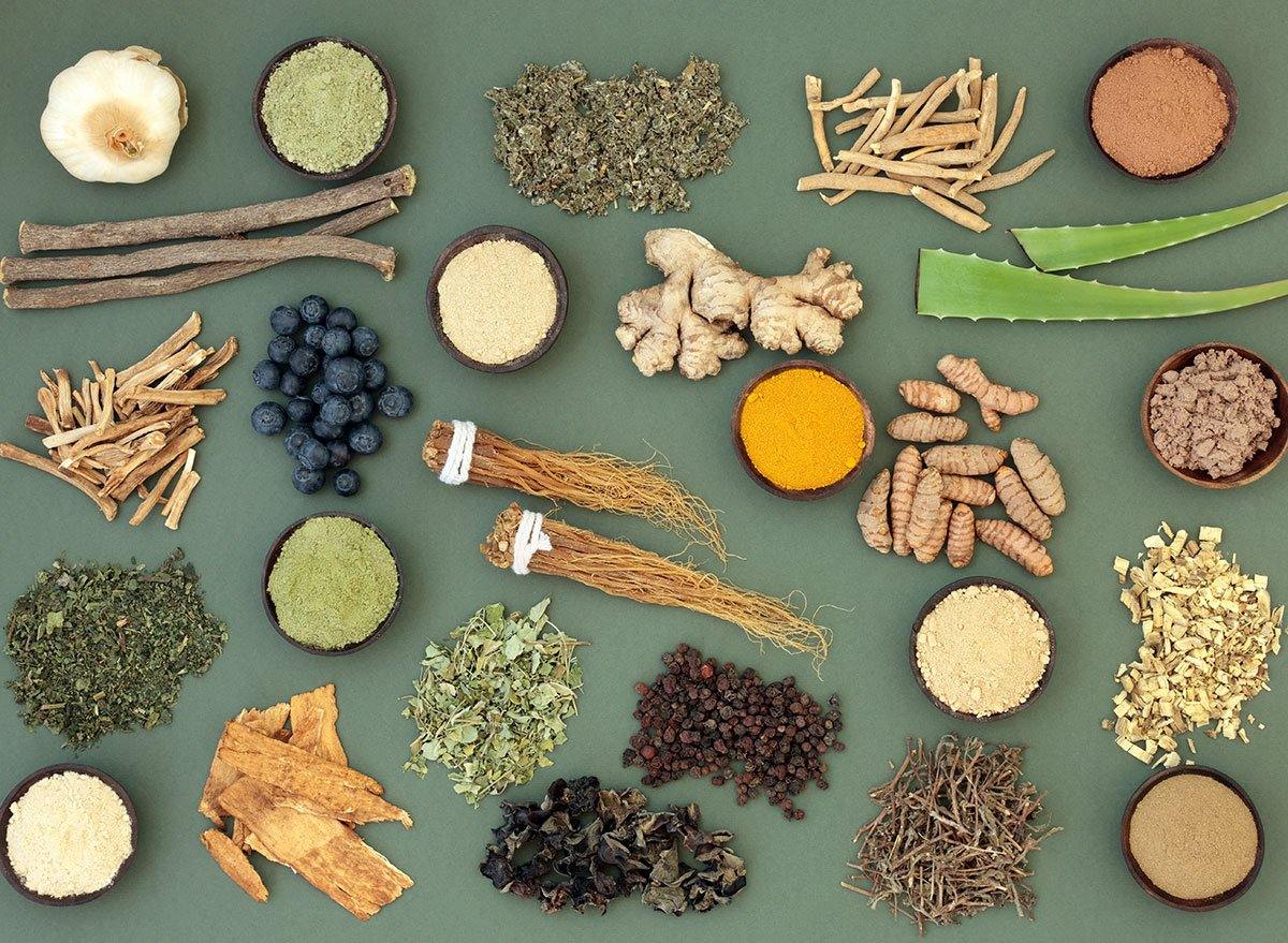 A collection of healthy adaptogens