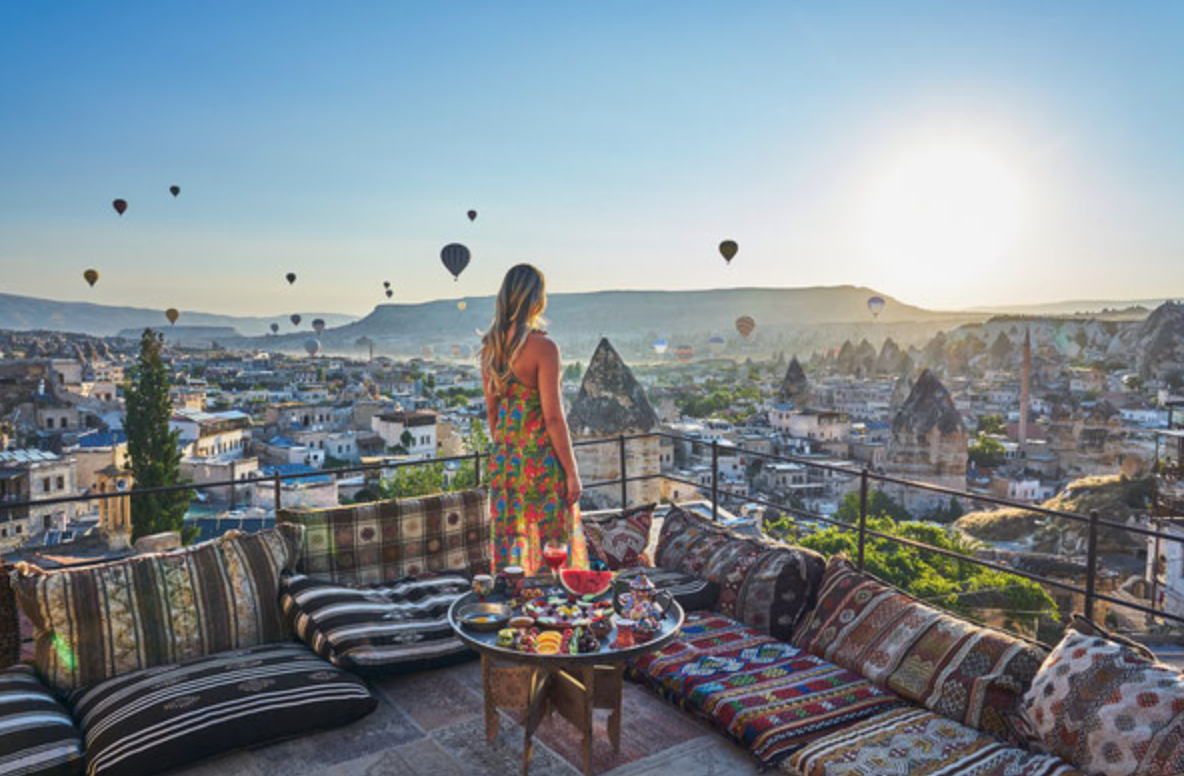 girl infront of balloons 